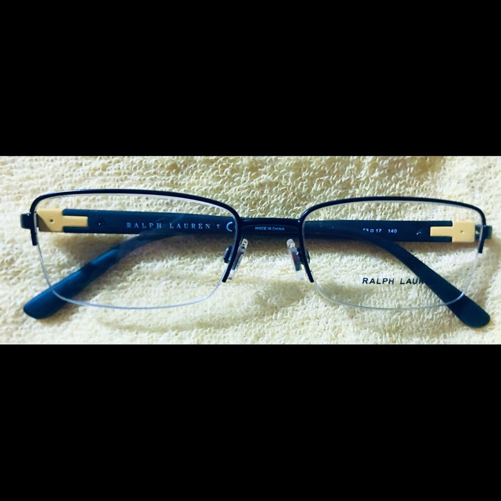 Brand new mens blue and yellow metal Ralph Lauren eyeglasses